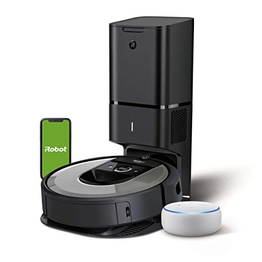 iRobot Roomba i7+ (i7556) - Robot Aspirador con Vaciado automático, aspiración de Alta Potencia y 2 cepillos + Echo Dot (3.ª generación) - Altavoz Inteligente con Alexa, Tela de Color Gris Claro