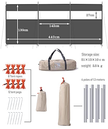 Windschutz für Strand und Camping – HIKEMAN Sichtschutz mit Fenster