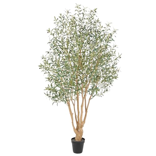 Nafresh 8ft Faux Olive Tree for Indoor & Outdoor