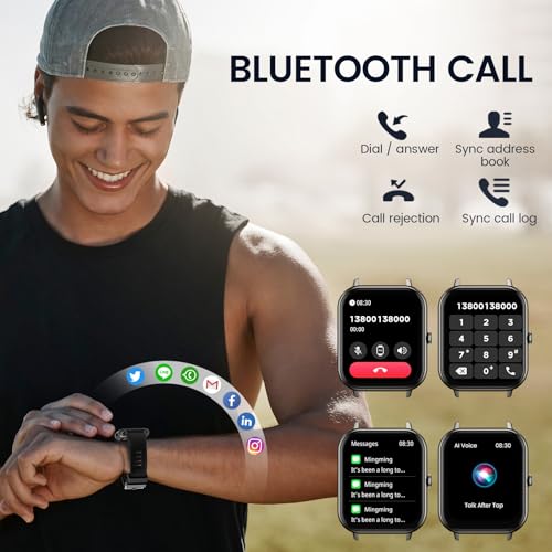 Taopon SMARTWATCH 54CBK For Men Women Fitness Tracker: 1.83 Inch Smart Watch With Bluetooth Call Heart Rate Sleep Blood Oxygen Blood Pressure Monitor 100+ Sport Modes Ip67 Waterproof Activity Tracker thumb #1