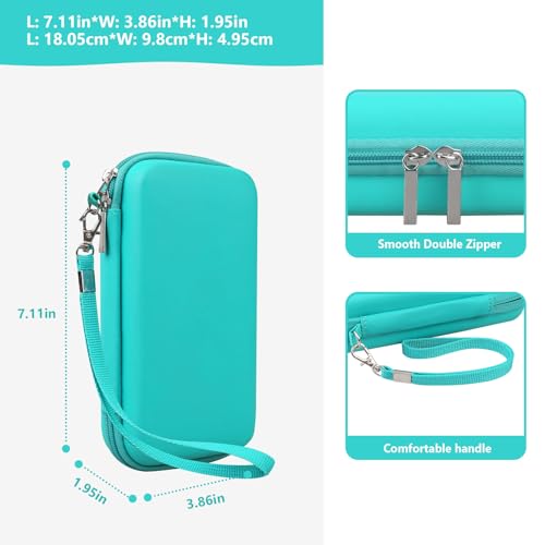 Image of Supmay Hard Carrying Case Compatible with Nintendo DS Lite NDSL, Gameboy Advance Games Storage Holder Travel Bag with Mesh Pocket for USB Charging Cable, Stylus, Earphones, Game Cartridge, Green
