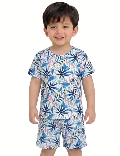Image of Kids Dress for Boys | Round Printed Neck Half Sleeve T-shirt and Pant Clothing Set for Baby Boys