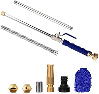 Yiliaw High Pressure Power Washer Wand,Cleaning Wand Watering Wand 38 Inch,Jet Watering Sprayer Flexible Garden Watering Universal Hose End for Gutter Patio Car Pet Window Cleaning Tool(Blue)