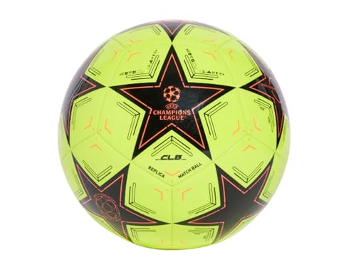 adidas UCL Club - Balón de fútbol Cosido a máquina para Unisex, Talla 5, Amarillo Solar/Negro/Turbo