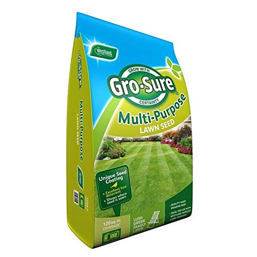 Gro-sure 20500082 Multi-Purpose Grass Lawn Seed, 120 sq m, 3.6 kg