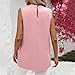 Women's Asymmetrical Hem Sleeveless Blouse Mock Neck Office Work Shirts Top Summer Fashion Going Out Tops Pink