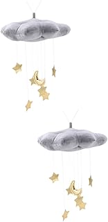 SAFIGLE 2 Peças Decoração De Bebê Decoração De Lua Decoração De Casamento Ornamento De Estrela Pingente De Nuvem Flutuante Pingente De Estrela De Berço De Bebê Decoração De Quarto