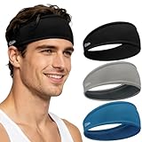 Sports Headbands for Men and Women - Breathable Quick-Drying Running Hair Band, Non Slip Elastic Head Sweat Bands for Fitness Yoga Tennis Basketball Cycling Hiking