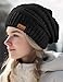 Black Slouchy Beanies for Women Cable Knit Winter Hats Ladies Gifts Oversized Chunky Skull Cap Thick Warm Stocking Caps for Cold Weather Cute Fashionable Spring Fall Beanies Hat Snow Caps Christmas