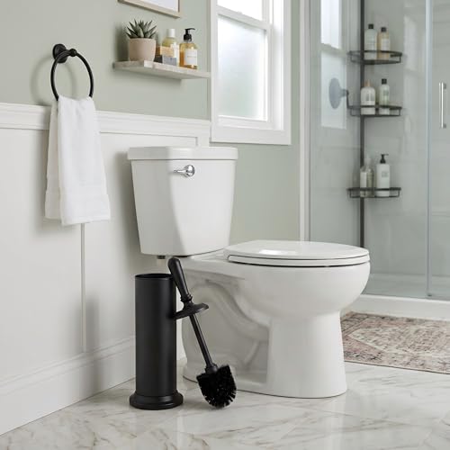 ROLABAM Toilet Bowl Brush and Holder Set, Rustproof Metal Toilet Cleaner Brush for Deep Cleaning, Space Saving Bathroom Accessory (Black-4) by ROLABAM - Used condition - Image 2