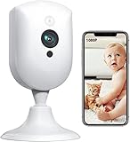 Baby Monitor, Pet Camera with Sound/Motion Detect 1080p Night Vision 2 Way Audio Video Record, Plug-in 2.4G WiFi Indoor Camera Works with Alexa for Home Surveillance/Baby's Security/Pet Monitoring