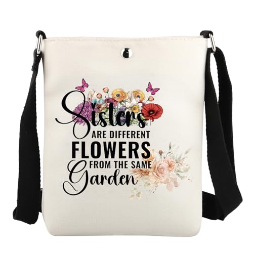 JYTAPP Sisters Bag Sister Gift For Sister Sisters are Different Flowers from Same Garden Crossbody Bag Friendship Gift