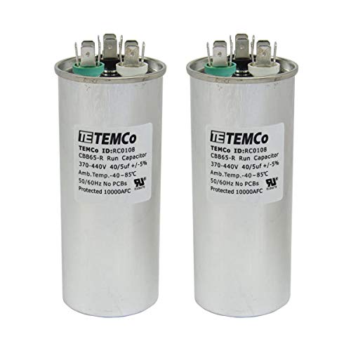 Condensateur 40+5 uF CBB65 rond 370-440V pour moteur CVC et ventilateur - Lot de 2
