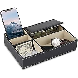 Amazon.com: Baoyun Leather Valet Tray Organizer Nightstand Dresser Top Box Edc Tray with 5 Compartment for Men&Women : Clothing, Shoes & Jewelry Amazon.com: Baoyun Leather Valet Tray Organizer Nightstand Dresser Top Box Edc Tray with 5 Compartment for Men&Women : Clothing, Shoes & Jewelry