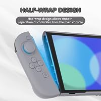 playvital Split-Schutzhülle für Switch 2, Kratzfeste Hülle, Dockbares Case, Ergonomischer Griphülle mit Klappständer & Joystick Kappen Zubehör für Nintendo Switch 2, New Hope Grau – Ansicht 3