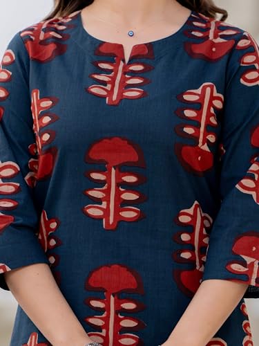 Image of rytras Women Pure Cotton Printed Straight kurta sets With Palazzos |Kurti Set for Woman|Cord Set for Women Cotton