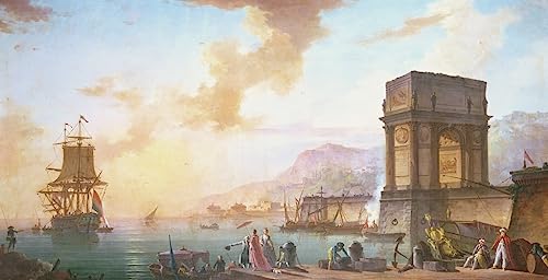 Tableaux Graffiti Art Mural : affiche de port méditerranéen 60x90cm
