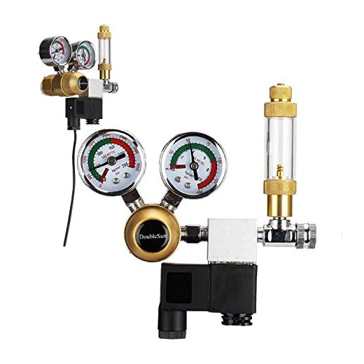 Aquarium CO2 Regulator with 12 DC Solenoid-Big Dual Gauge Display Bubble Counter,Check Valve Fits Standard US Tanks-Accurate and Easy to Adjust Flow Meter