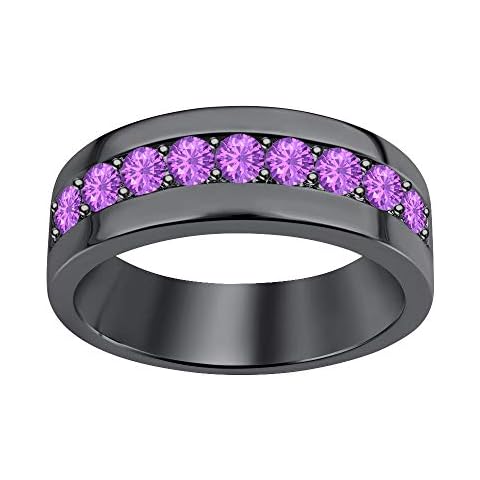 Tusakha 14K Black Gold Amethyst Ring Cover