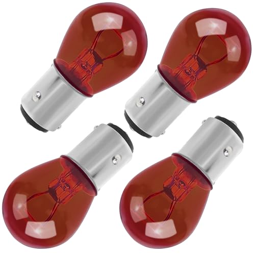 Shaobrc 4 Pcs 1157 Bulb Car, Brake Light Bulb Replacement, Stop Light Bulb for Car, Tail Lights Bulbs, 1157 Amber Bulbs, 12v (Red)