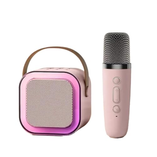 Altoparlante K12 Karaoke Machine Sistema di Altoparlanti PA Portatile 5.3 con microfoni Casa Famiglia Canto BambiniPink 2 Mic bluetooth wireless