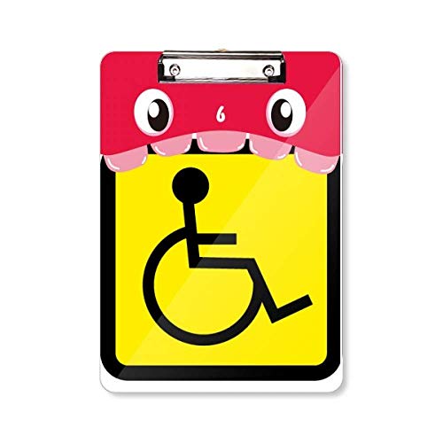 Porte-bloc avec symbole handicapé A4 à haute visibilité jaune noir