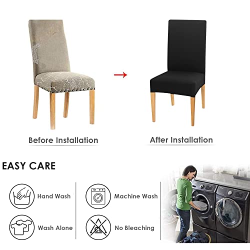 image for WOTOW Dining Room Chair Cover Set of 4, High Elasticity Removable and 