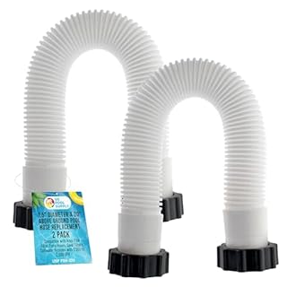 U.S. Pool Supply Above Ground Pool Hose Replacement 1.5" Diameter x 20" Long, Pack of 2 - Compatible with Intex Pool Filter Pump Hoses, Sand Filters, Saltwater Systems with 1,500 to 2,500 GPH