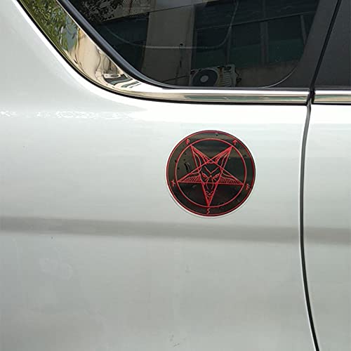 😈 Pegatina De Advertencia "The Devil Himself" (Pack De 2) | Vinilo Rojo De 4.5\"x6\" | Decoración Divertida Para Taller O Cueva Del Hombre