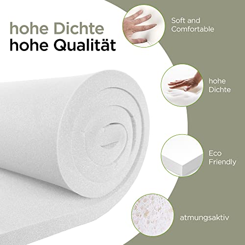 MSS e.K. Schaumstoffplatte Polster Auflage Topper - 200 x 120 x 5 cm - RG27/45