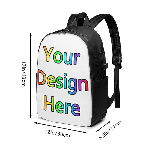 DJNGN Sac à dos personnalisé pour femmes hommes, cartable personnalisé pour ordinateur portable sac à dos décontracté voyage sac à dos sac à dos randonnée travail affaires sac à dos sac à bandoulière – vue 3