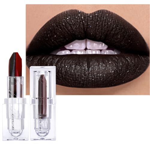 ZARICS 2 in 1 Dark Red Lipstick Black Lipstick Dual Sided,