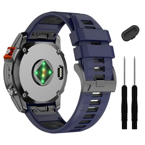 26mm Fenix 7X 6X Pro 5X Plus QuickFit Watch Band、Soft Silicone Strap、Garmin Enduro 2/Descent MK2i/MK3i 51mm/Tactix 7Pro/Epix Pro