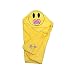 Hudz Kidz Hooded Baby & Kids Towel- 100% Cotton - Pacifier Emoji Hooded Towel for Girls - Adorable, Cute, Soft & Absorbent - Yellow with Pink Pacifier - Great for Bath, Pool or Beach