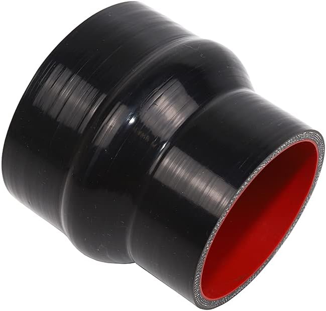 Mangueira Redutora de Silicone Reforçada 4 Camadas TMKOOL 3" para 4" – Preta, 1 unidade