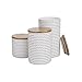Mind Reader 3-Piece Canister Set, Sugar Container, Coffee Storage, Lids, Kitchen, Ceramic, 4