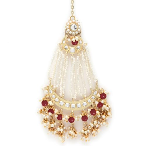 Image of Karatcart Gold Plated Handcrafted Kundan Passa for Women