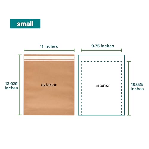 Elementree Nachhaltige, erweiterbare Papier-Versandtaschen, klein, 50 Stück