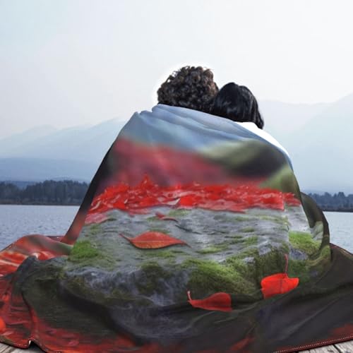 Couverture de canapé feuille rouge pour des soirées cocooning