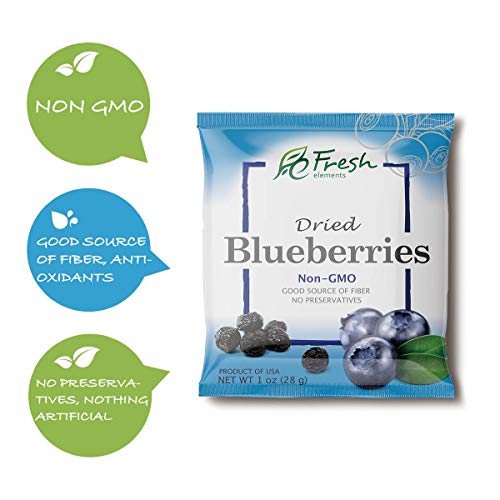Fresh Elements Dried Blueberries, 1.2Oz Pack, Preservative Free, Gluten Free And Non Gmo, Great For Salads And Baking, Healthy Snack ( 12 Pack ) #TOP2