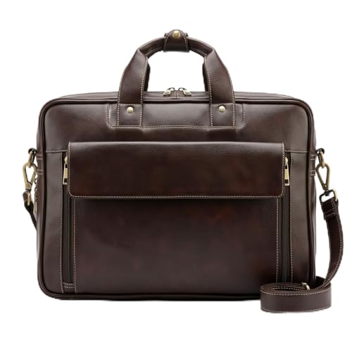 Image of FATMUG Executive Office Bag - 15.6 Inch Messenger Laptop Bag for Men - Vegan Leather