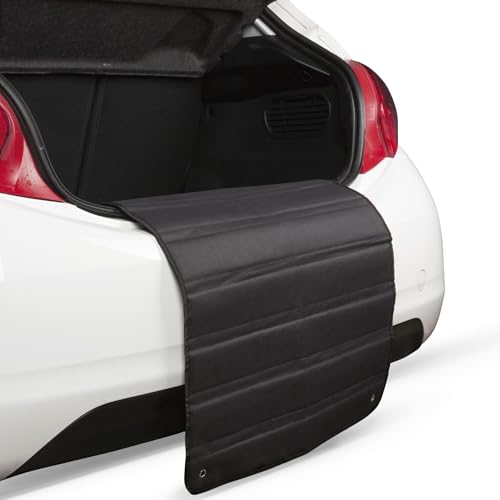 WALSER Tapis de protection de seuil de chargement, protection universelle de pare-chocs chien, protection de bord de coffre, tapis de protection de pare-chocs chien 80x64cm noir