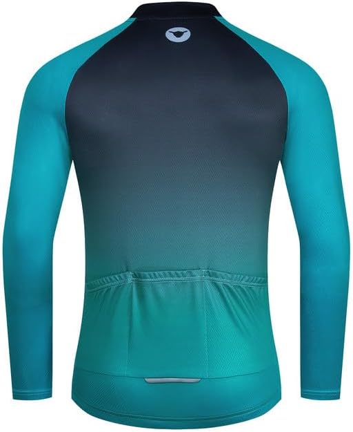 Miniatura 2 de Camiseta de ciclismo para hombre, manga larga, con cremallera completa y 3 bolsillos