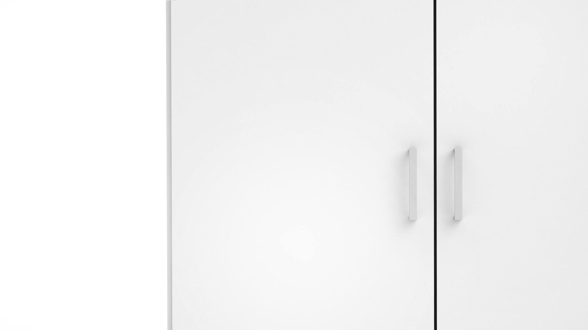 Dmora Armadio Guardaroba Ante battenti con Due Ripiani Interni e Barra Appendiabiti, Colore Bianco, cm 77 x 175 x 49, 3
