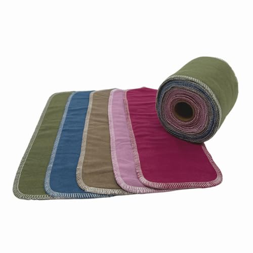 BEECO GIF2U Reusable Toilet Paper Towels 20 Count Roll,Washable Cotton Cloth Paper Bidet Towels,2-Ply Super Soft Absorbent,Paperless Wipes Zero Waste(Solid 5 Colors)