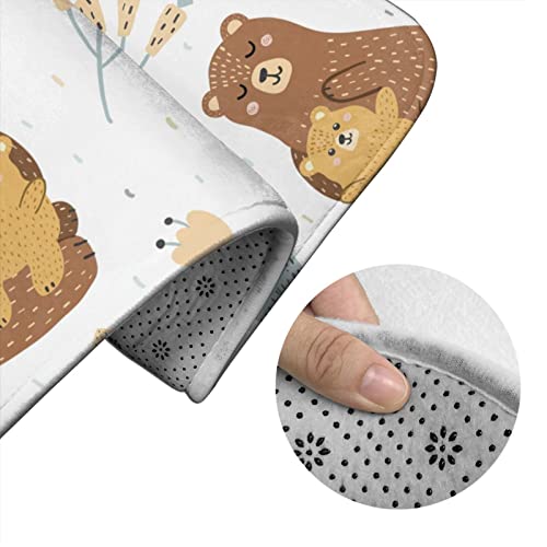 DIRYKILP Badematte + Konturmatte + Toilettendeckelbezug, niedlicher Bär, 3-teiliges Badteppich-Set, mit rutschfester Klebeunterseite – Bild 6