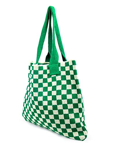 Image of Crochet Tote Bag for Women Large Capacity Shoulder Bag Handbags Knitting Hobo Bag Aesthetic Handmade Weaving