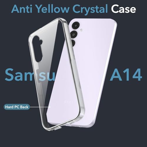 Image of DIZORO Compatible with Samsung A14 5G Back Cover Case Clear,[ Anti Yellow ][Military Grade Protection] Hard PC Back Cover Transparent