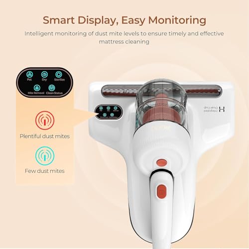 Image of JIGOO J200 Improve Sleep Mattress Vacuum Cleaner Uv Sanitizing, Deep Cleaning Bed Vacuum Non-Destructive Fabrics, 99.9% Effective Filtration for Allergy Sufferers