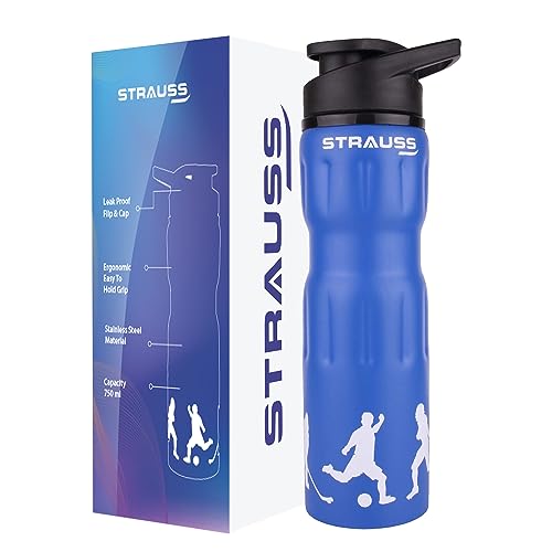 STRAUSS Stainless-Steel Water Bottle, 750 ml (Multicolor)